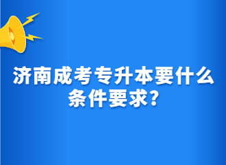 濟(jì)南成考專升本要什么條件要求?